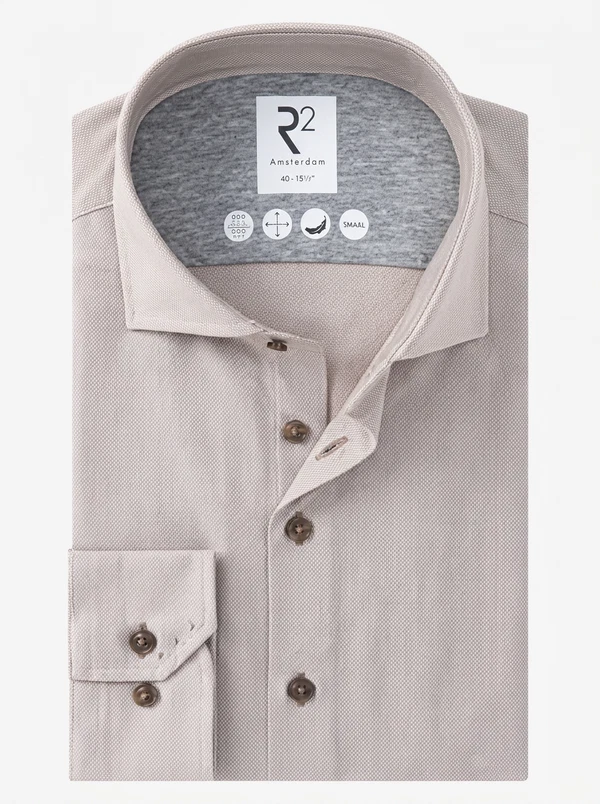 R2 Amsterdam Overhemd 134.WSP.011 Beige 1