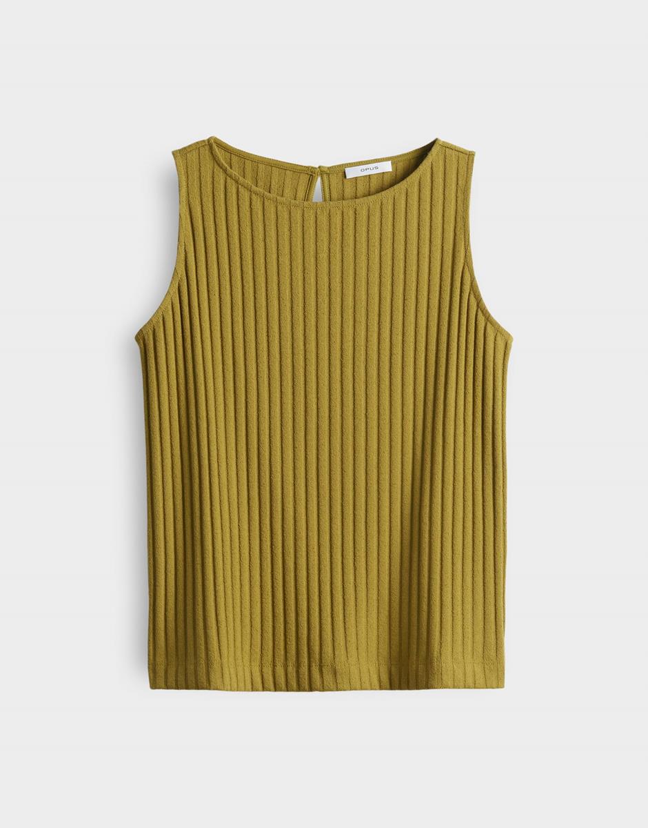 OPUS T-Shirt Ipoma Slit Groen 2