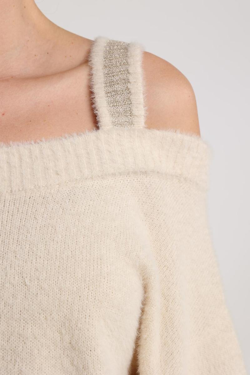 NUKUS Trui Praag Lurex Beige 5