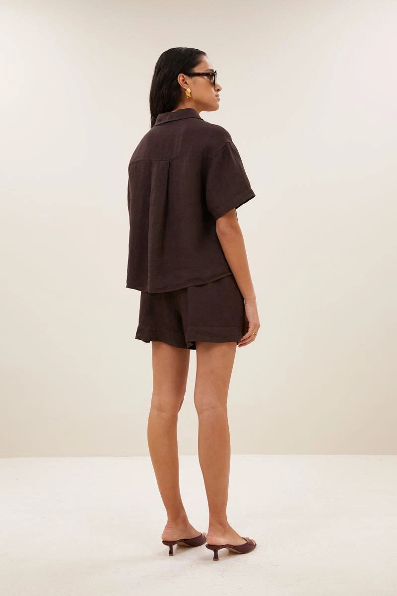 By-Bar Short Lio Linen Bruin 3