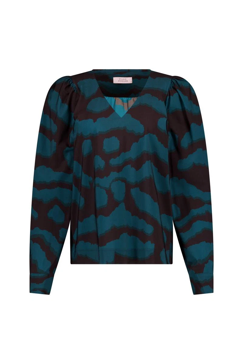 Studio Anneloes Blouse Les blurred top Groen 1