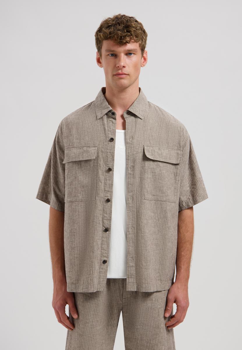 Dstrezzed Overhemd Pinstripe Bruin 1