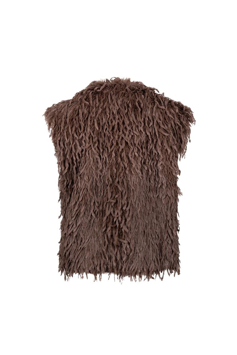 NUKUS Gilet Mila Taupe 4