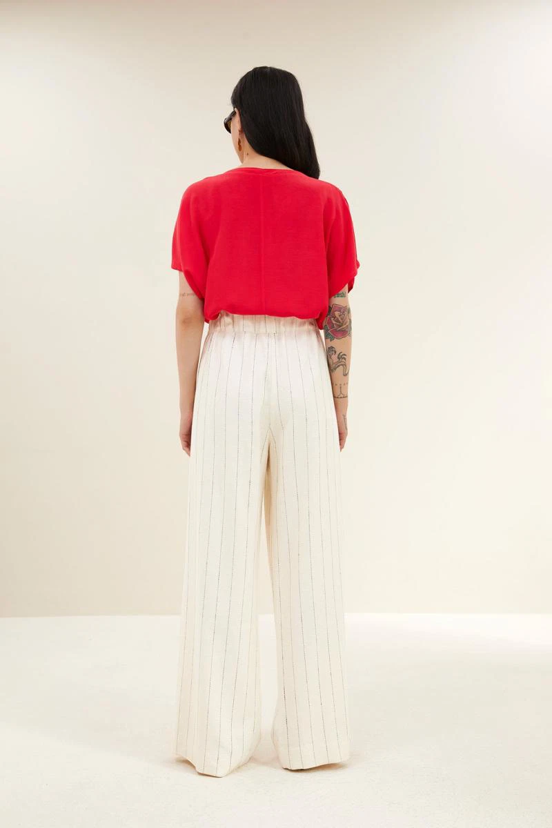 By-Bar Pantalon Benji Pinstripe Zwart 3