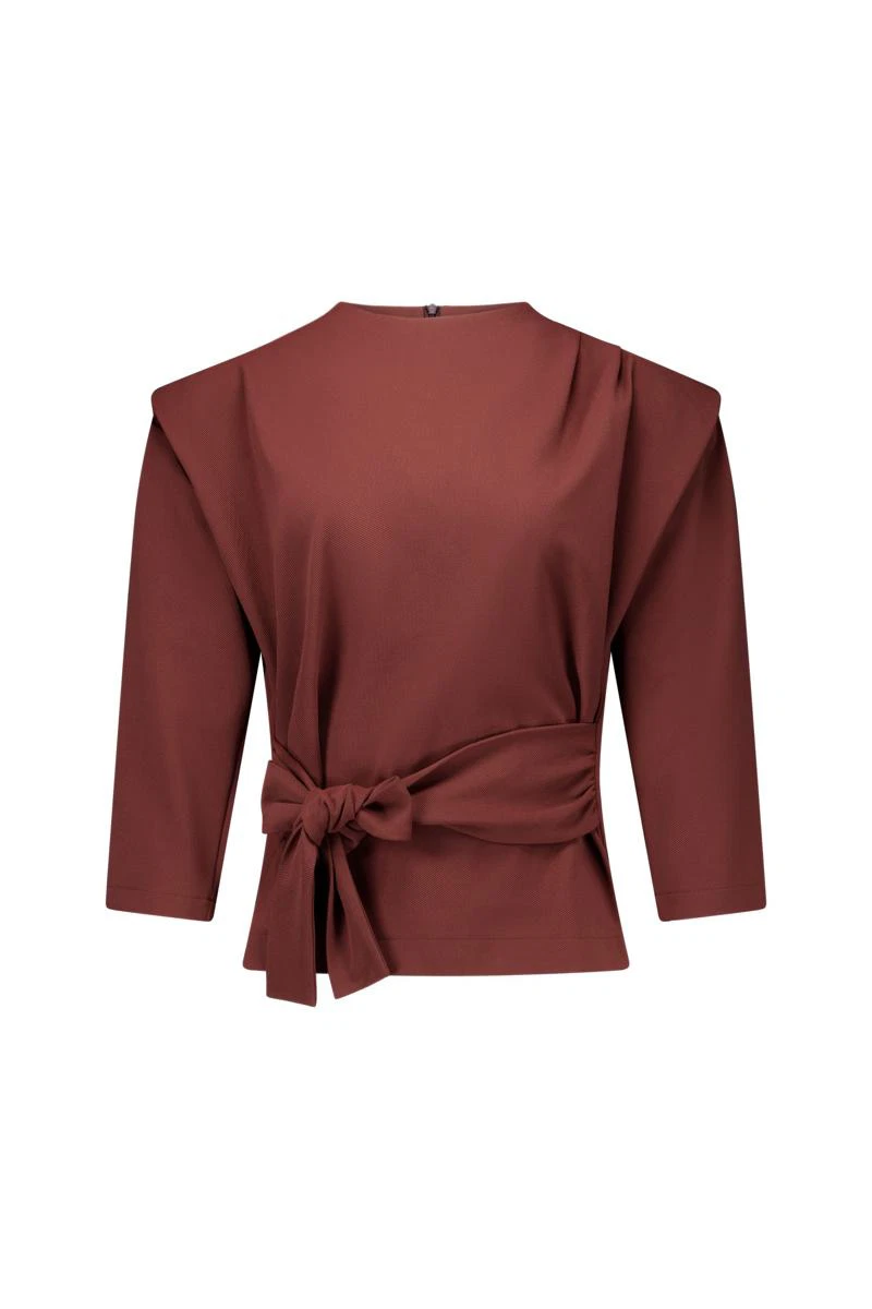 Studio Anneloes Blouse Hailey twill top Bruin 1