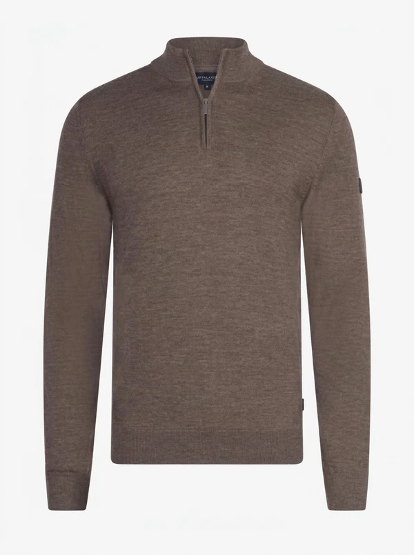 Cavallaro Trui Merino Half Zip Taupe 1