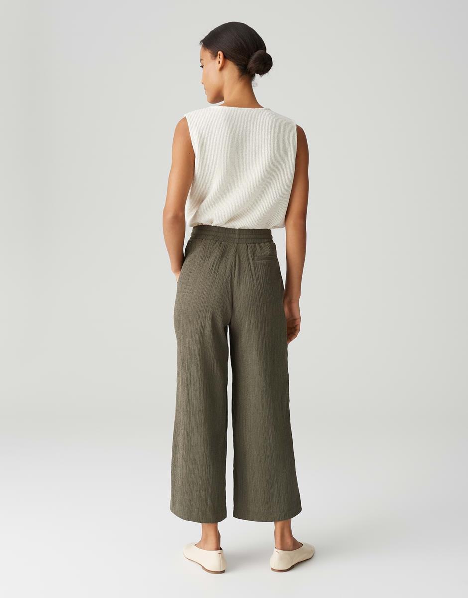 OPUS Pantalon Mileni Crinkle Groen 3