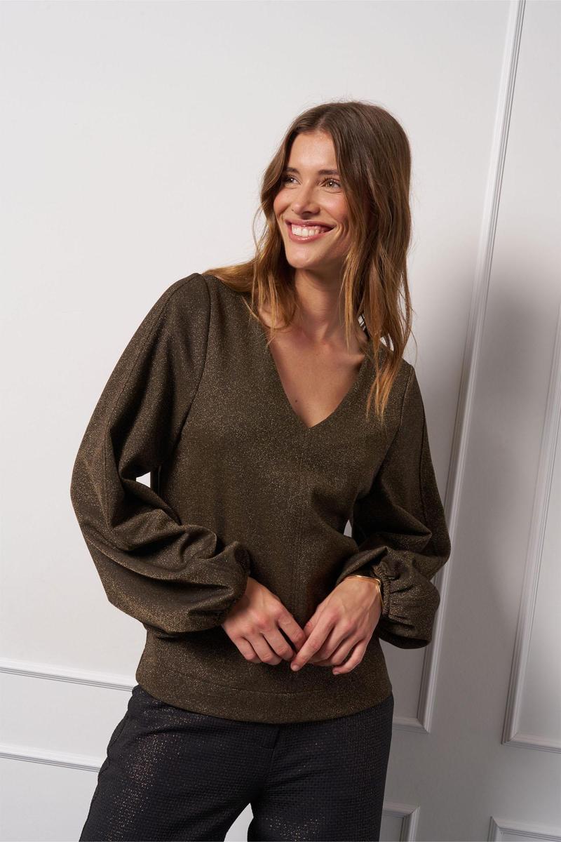 Studio Anneloes Blouse Claudina sparkle Goud 5