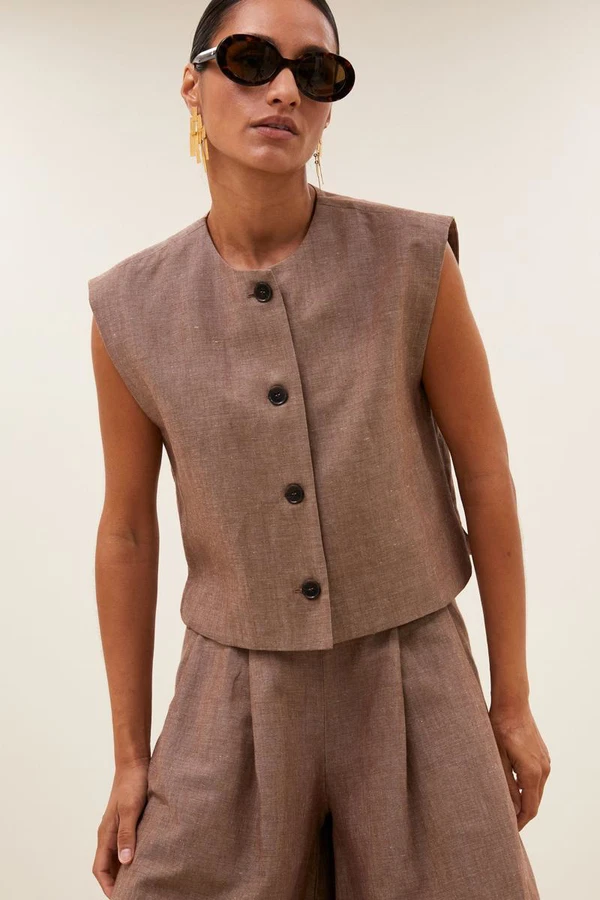 By-Bar Gilet Nori Girone Bruin 1