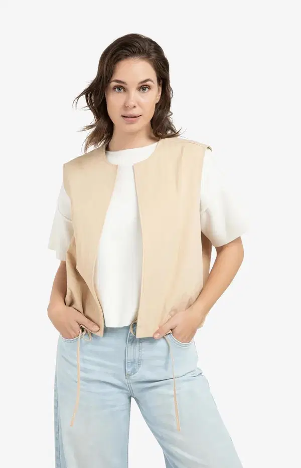 YAYA Gilet 02-021007-603 Beige 1