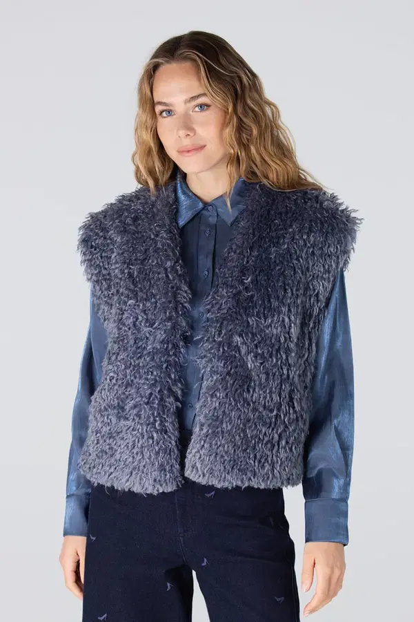 Jansen Amsterdam Gilet Dali Blauw 1