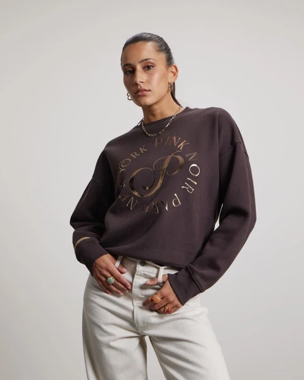 Pink Noir Sweater Merci Zwart 1