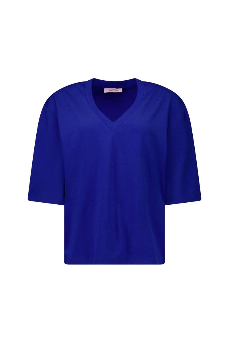 Studio Anneloes T-Shirt Fiore Vneck Blauw 2