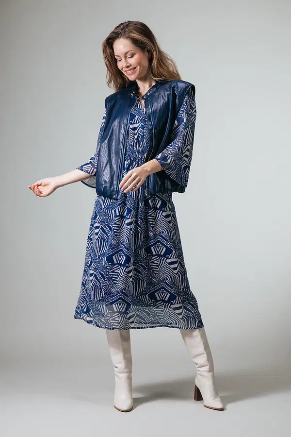 Label DOT Jurk Safye Blauw 1