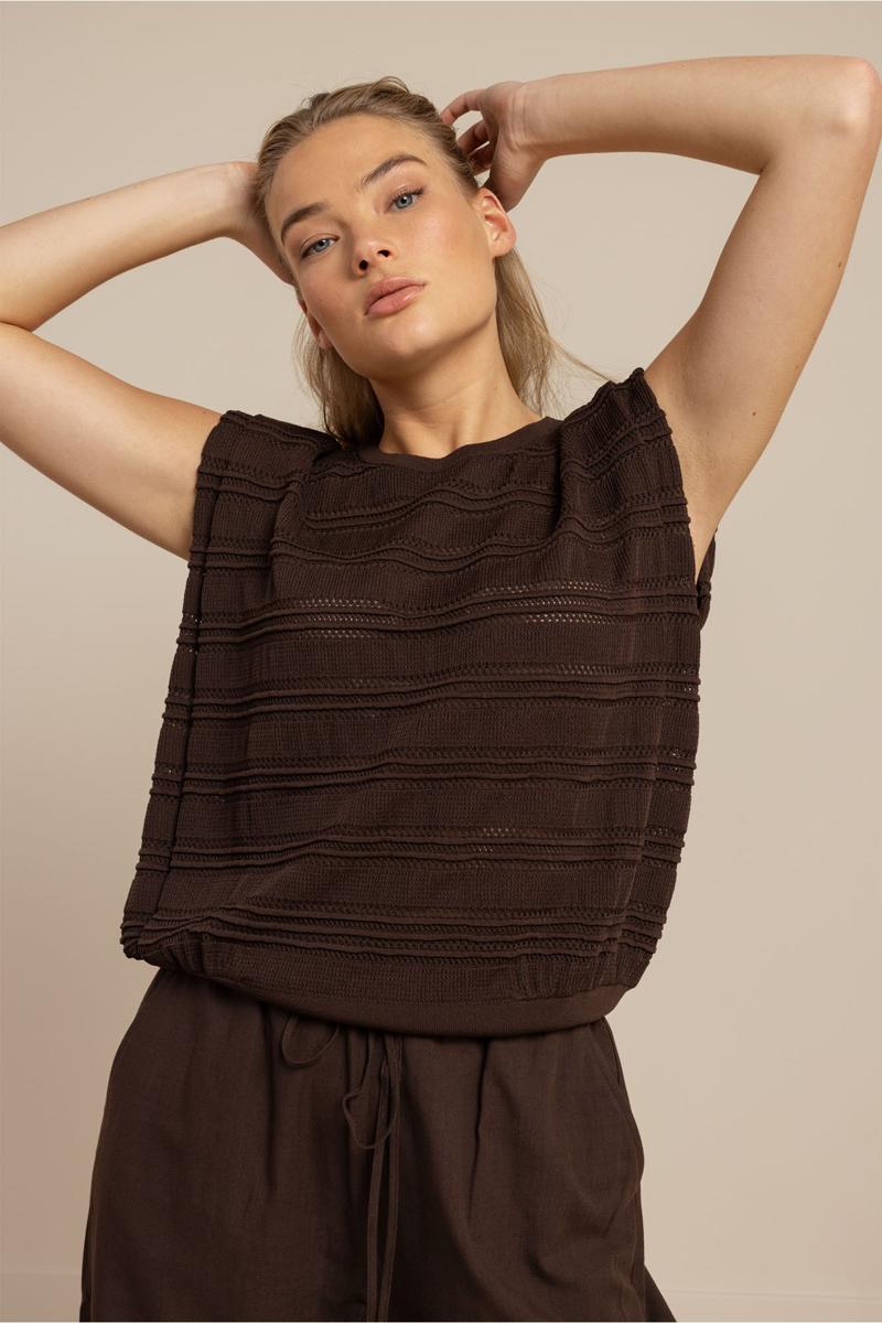 Studio Anneloes Top Leona Knitted Bruin 1