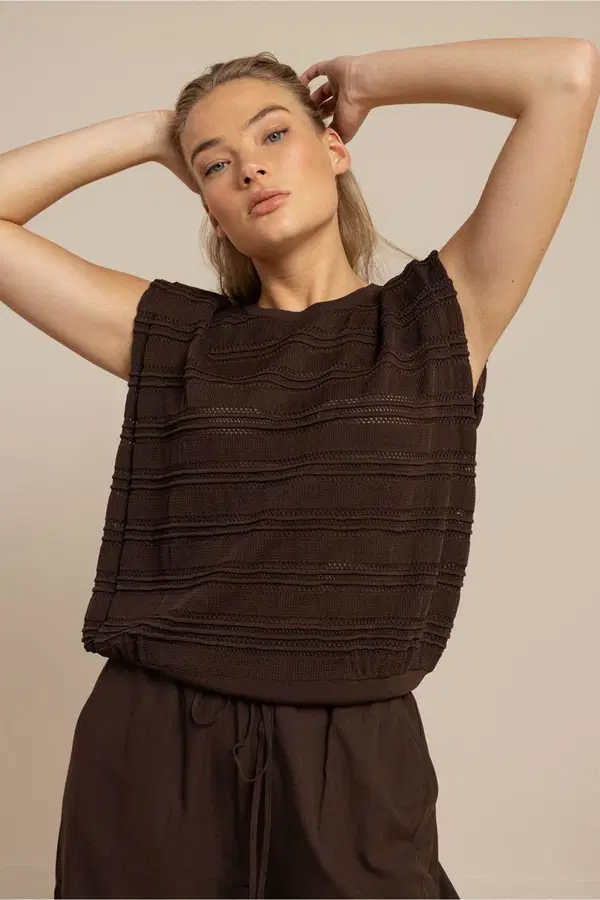 Studio Anneloes Top Leona Knitted Bruin 1