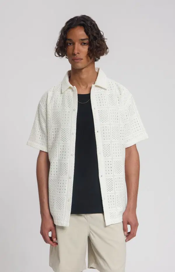 Law of the Sea Overhemd Siren Ajour Knitted Resort Off-White 1