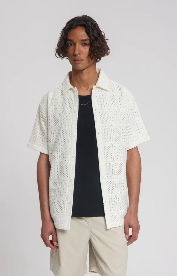 Law of the Sea Overhemd Siren Ajour Knitted Resort Off-White 1
