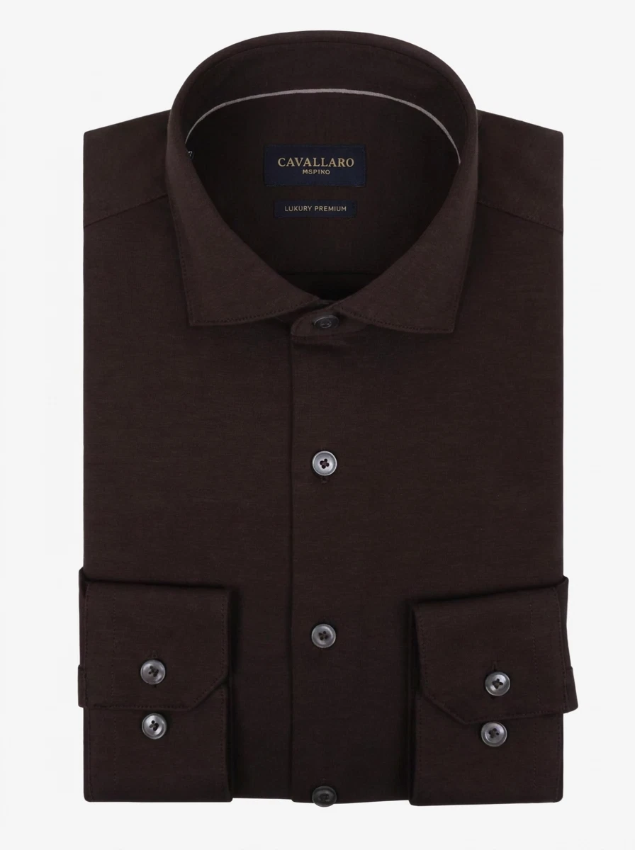 Cavallaro Overhemd Compattio Bruin 1