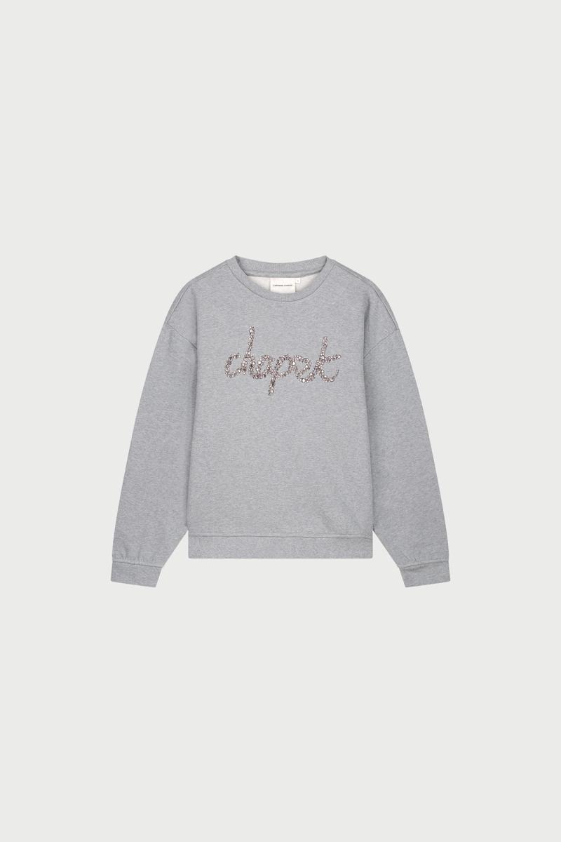 Fabienne Chapot Sweater Terry Rhinestone Grijs 2