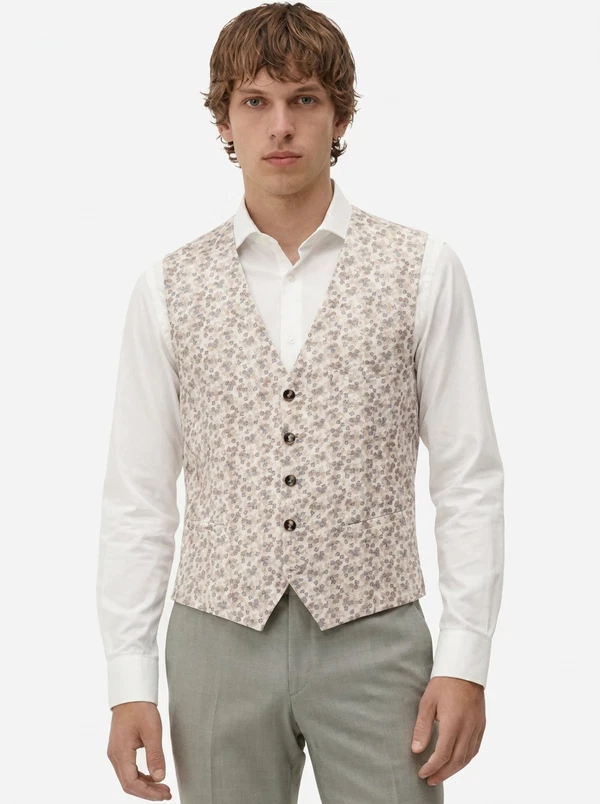 Club of Gents Gilet Plum Beige 1