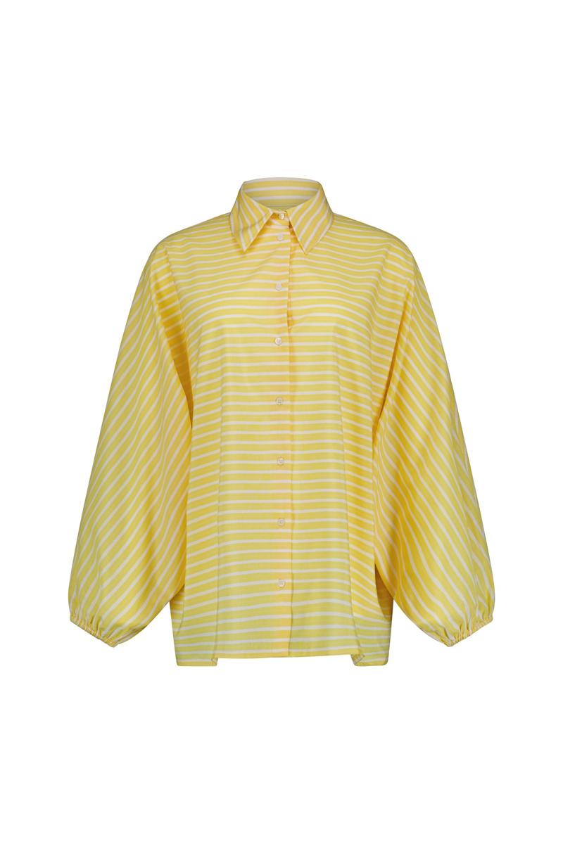 Studio Anneloes Blouse Yuki poplin strip Geel  1