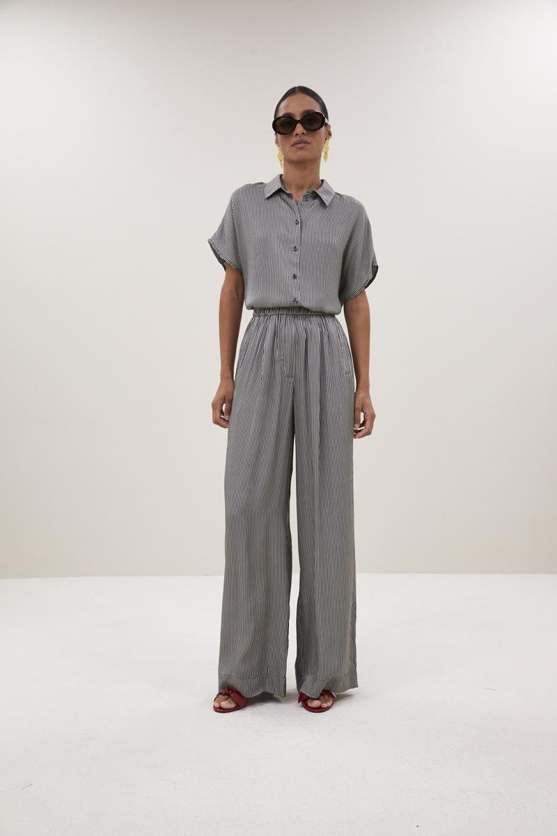 By-Bar Blouse Barley Stripe Zwart 1