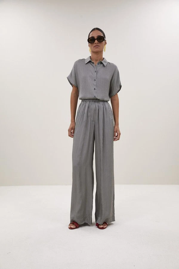 By-Bar Blouse Barley Stripe Zwart 1