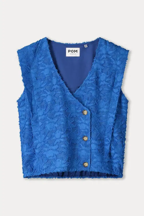 POM Amsterdam Gilet SP9540 Blauw 1