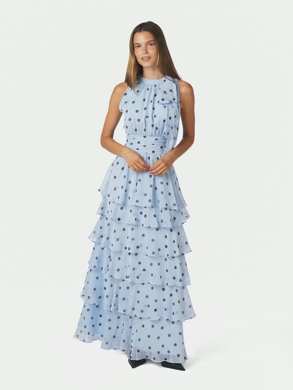 Neo Noir Jurk Marli Big Dot Blauw 1