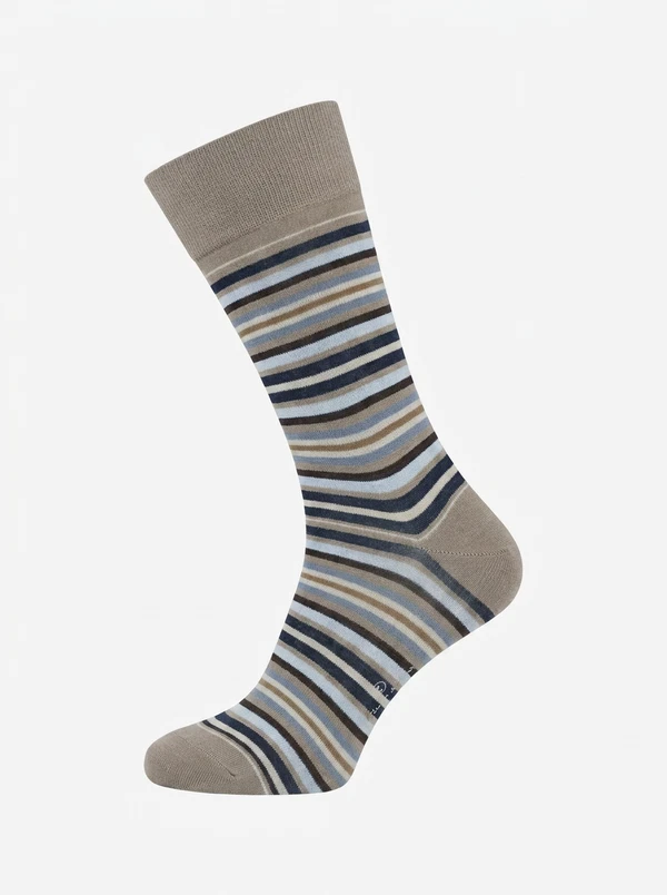 Carlo Lanza Sokken 103 Strisce d'Art Taupe 1