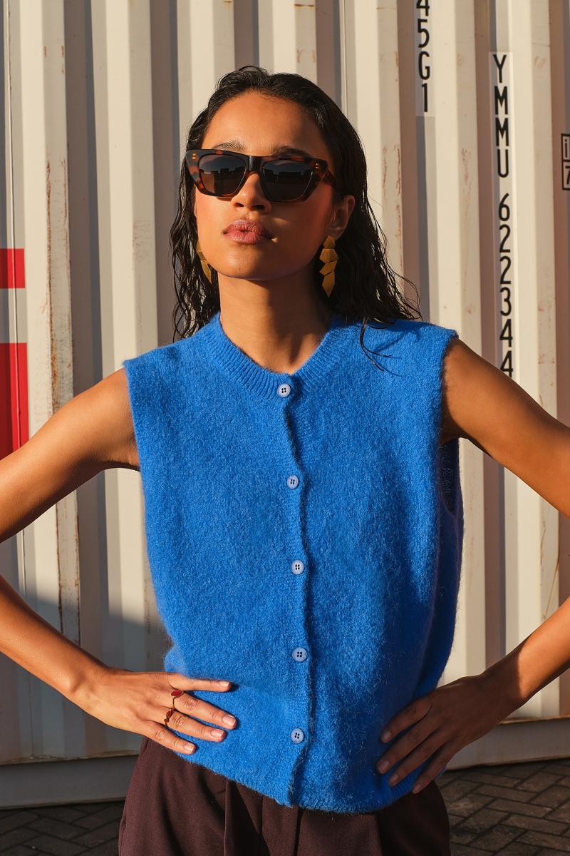 By-Bar Gilet 26415107 Blauw 1