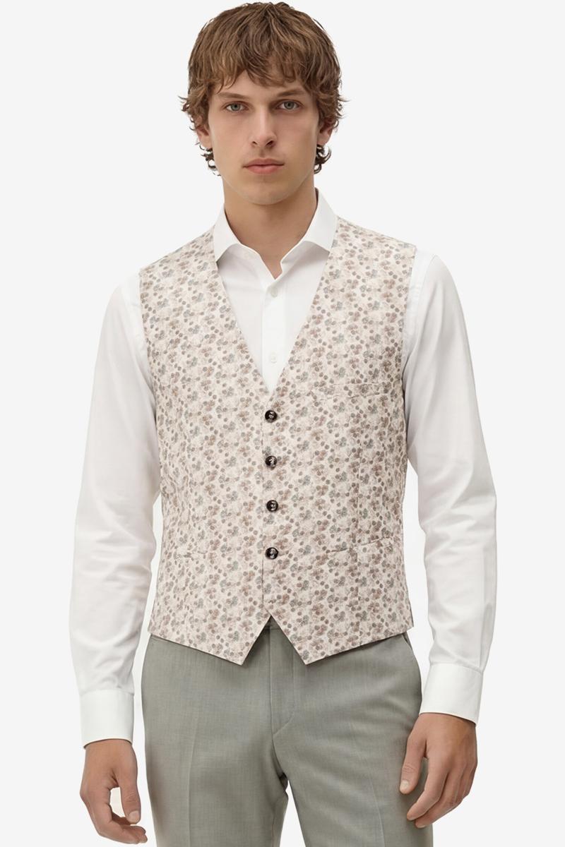 Club of Gents Gilet Plum Beige 1