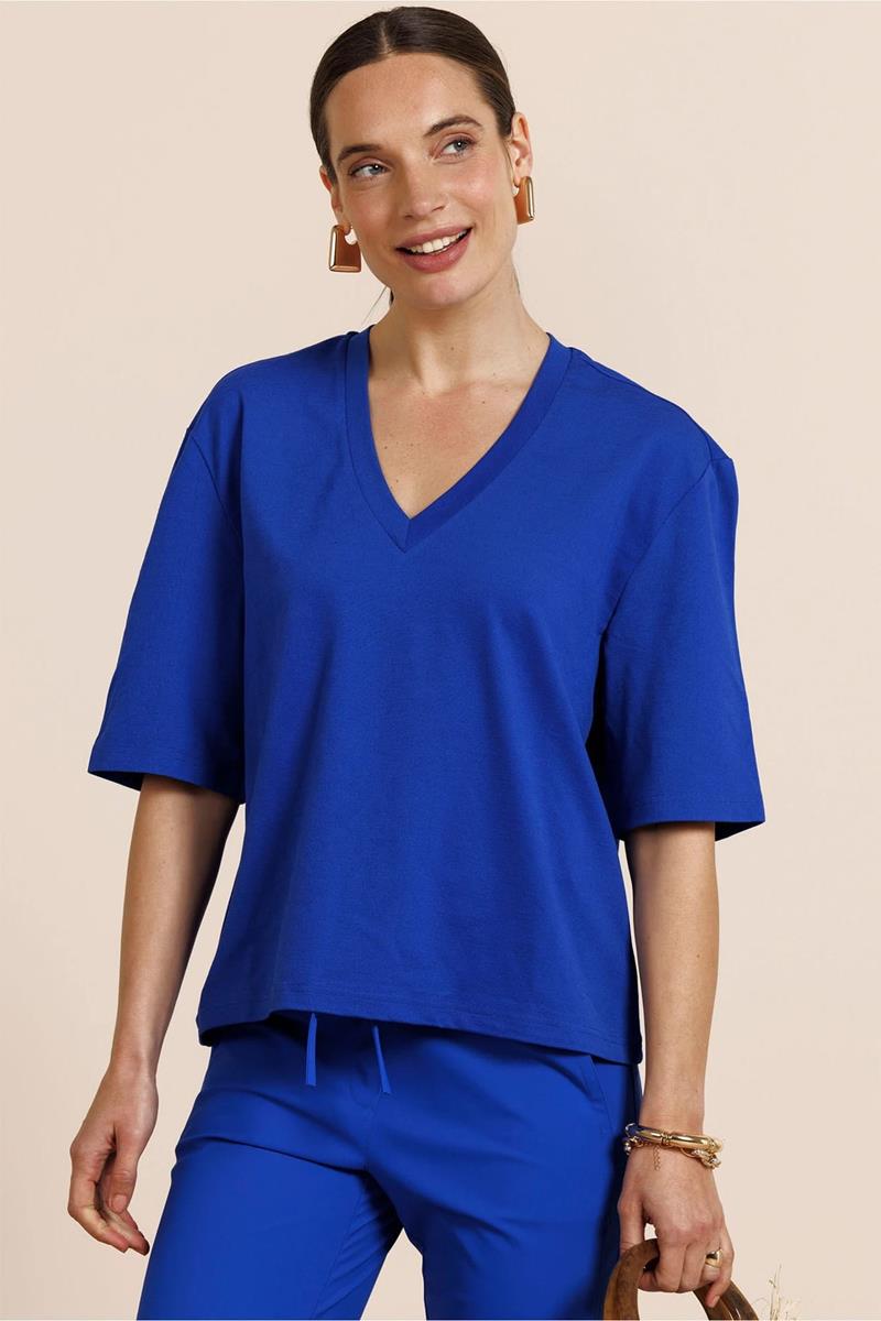 Studio Anneloes T-Shirt Fiore Vneck Blauw 1