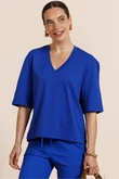 Studio Anneloes T-Shirt Fiore Vneck Blauw 1