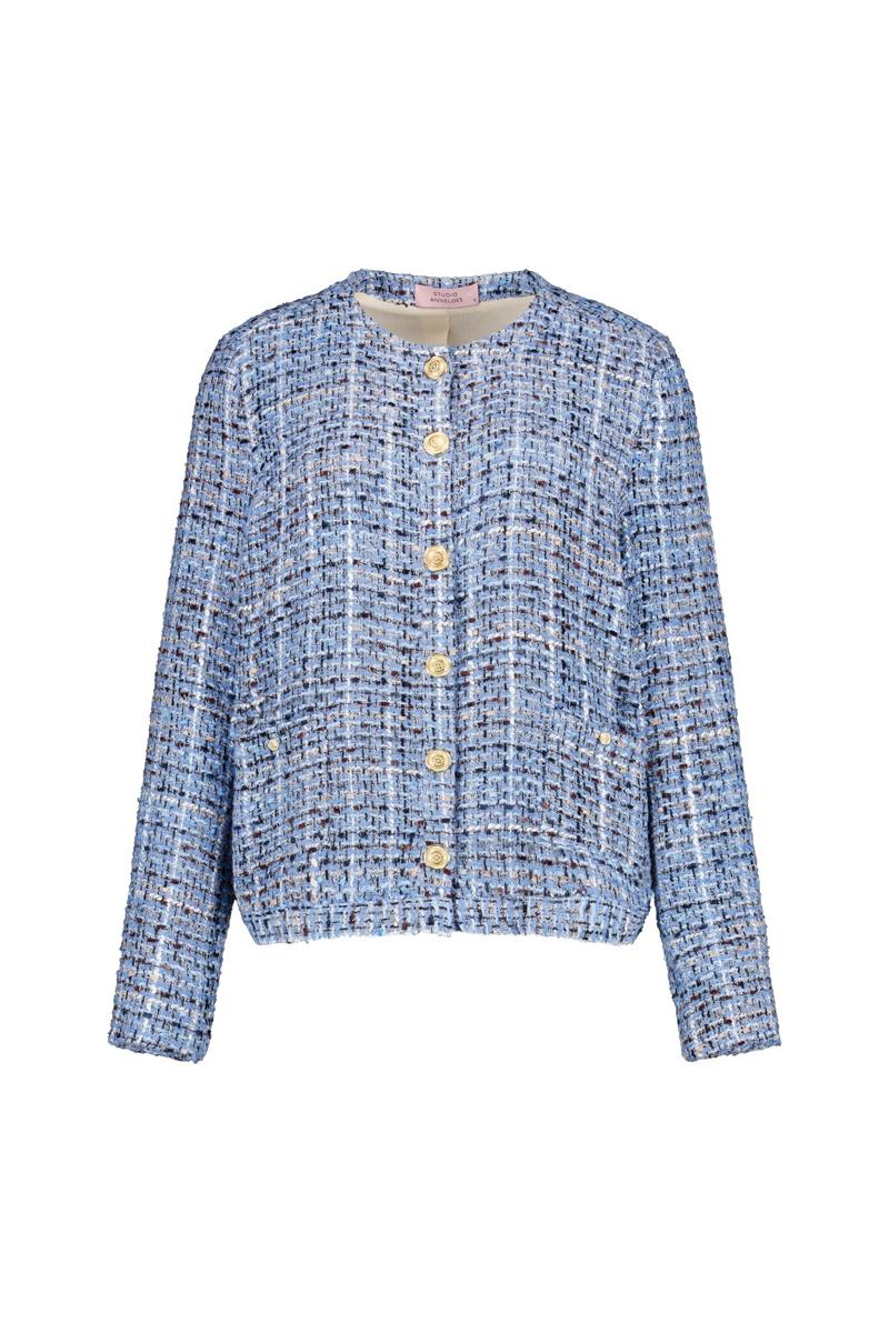 Studio Anneloes Blazer Nura tweed jacket Blauw 1