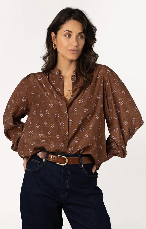 Anna Blouse 43a05-03830D Bruin 1