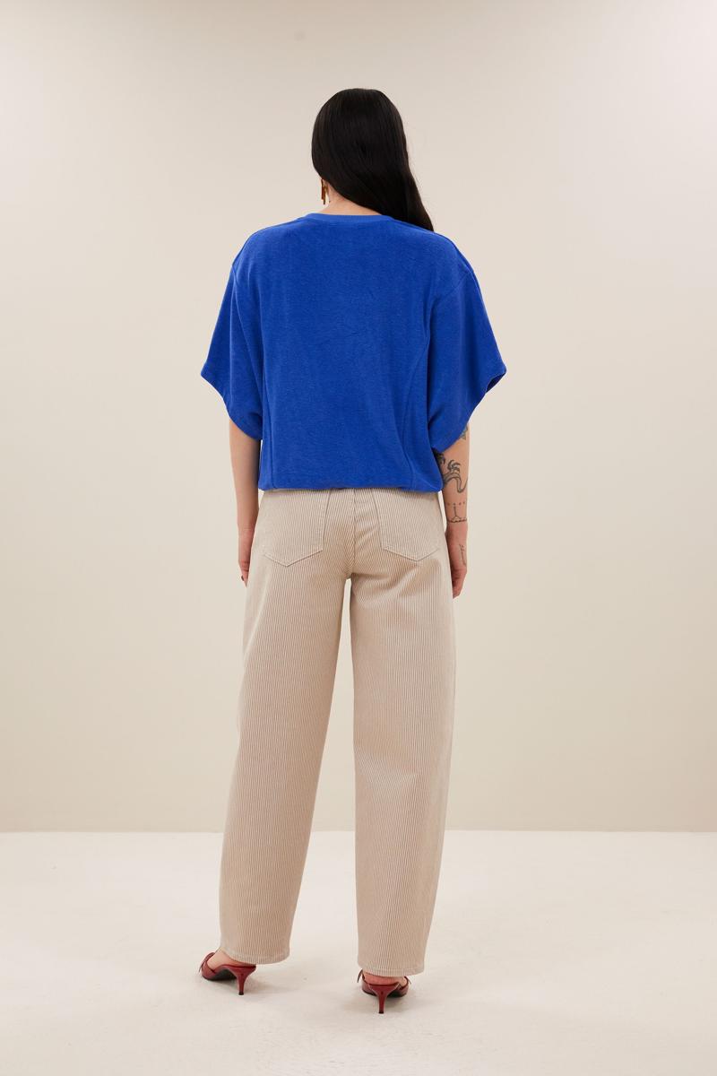 By-Bar T-Shirt Nuki Slub Top Blauw 6