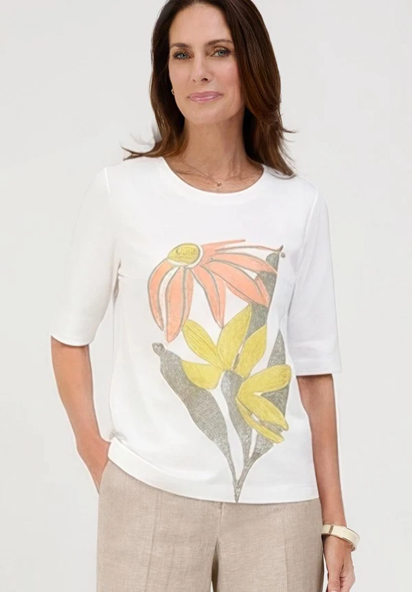Bianca T-Shirt Dinia Geel  1