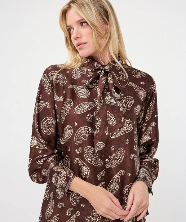EsQualo Blouse F26.14505 Bruin 1