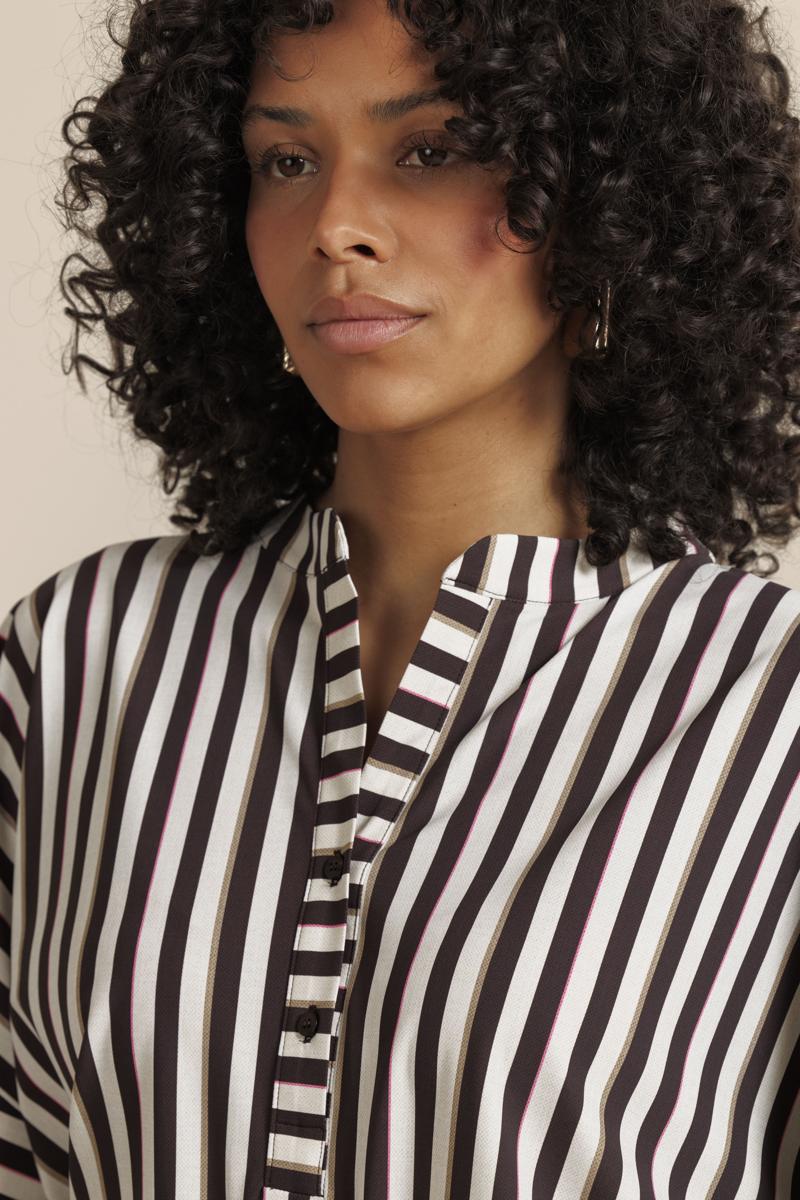 Studio Anneloes Blouse Laureen stripe bl Bruin 3