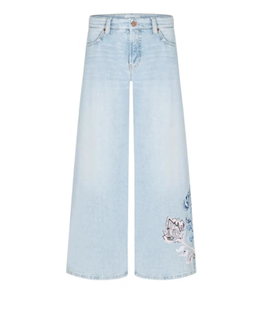 Cambio Jeans Palazzo Cropped Blauw 2