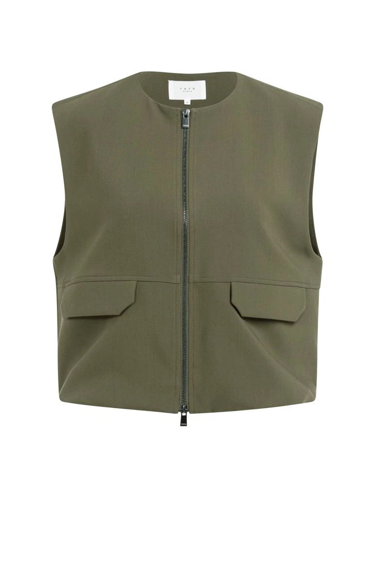 YAYA Gilet 01-511051-604 Groen 2