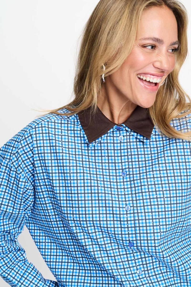 POM Amsterdam Blouse SP9709 Blauw 4