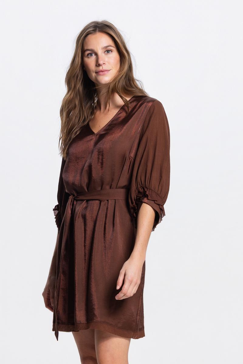 Jansen Amsterdam Jurk POLLY SS26.4 Bruin 3