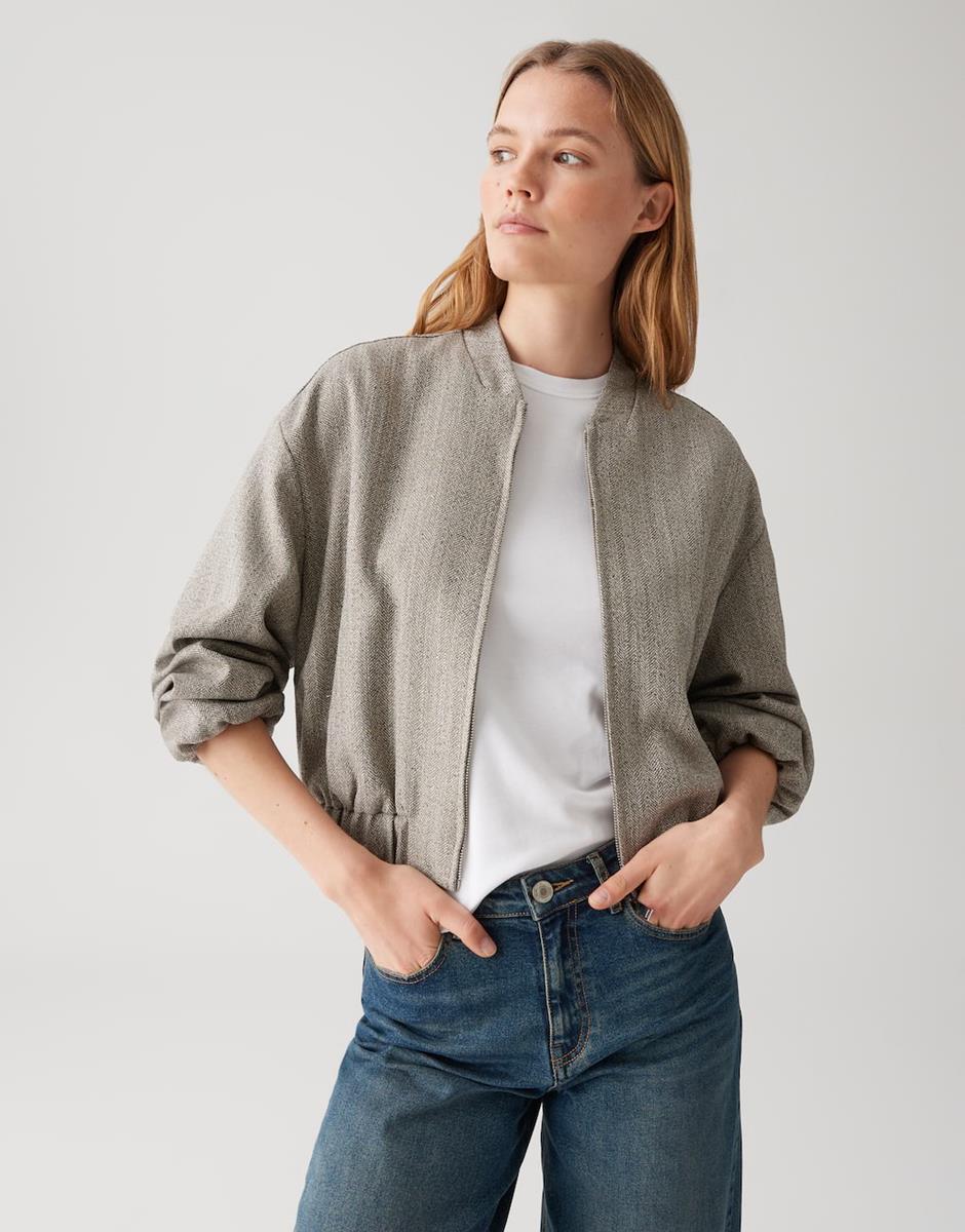 OPUS Blazer Jalea Herringbone Grijs 1