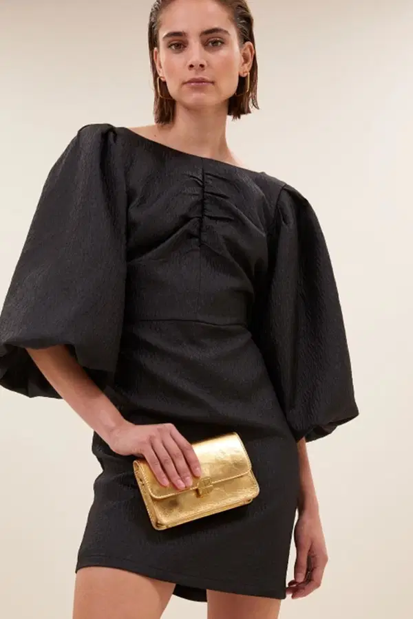 By-Bar Jurk Mimi Bubble Zwart 1