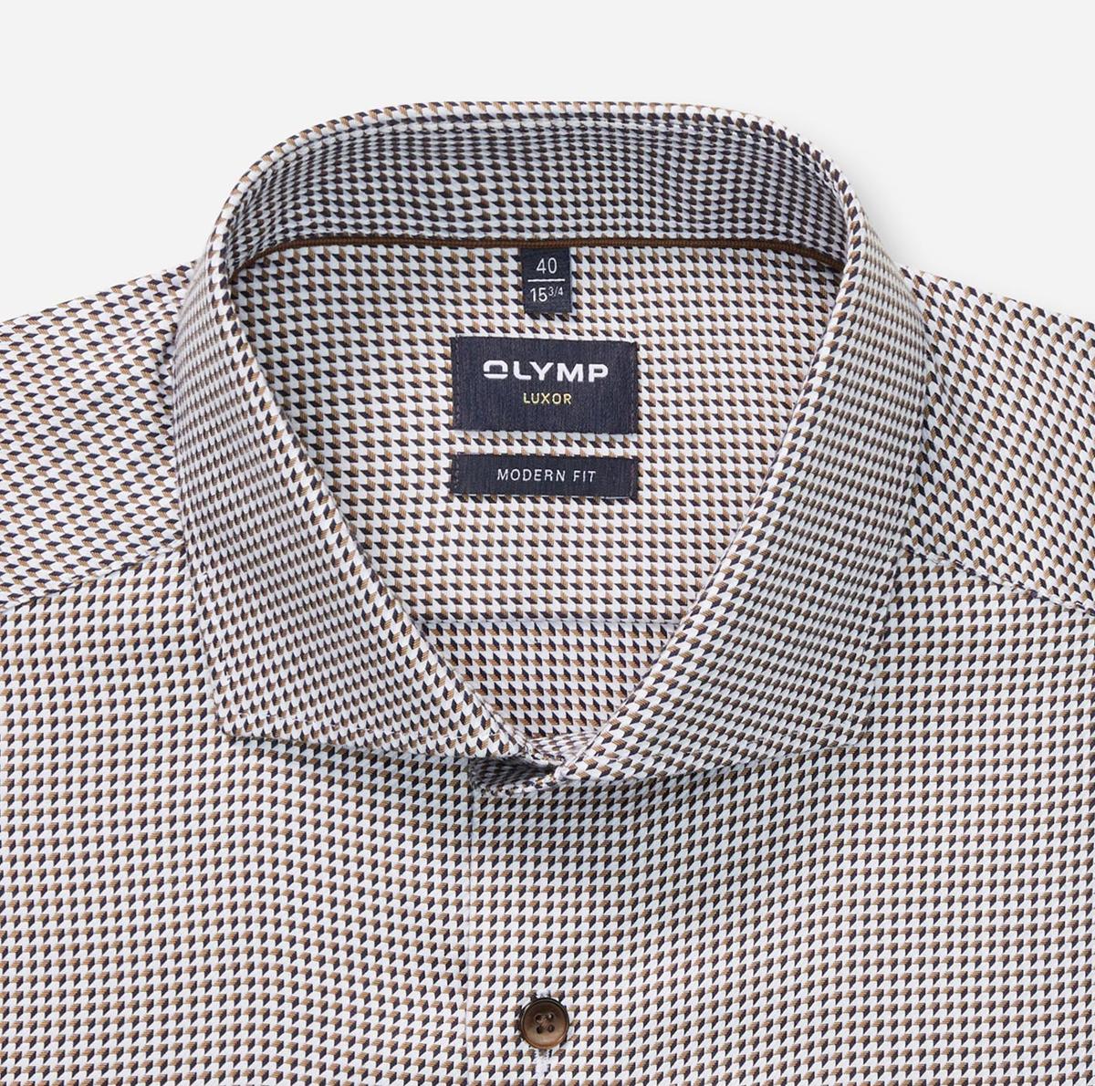 Olymp Overhemd 129284 Bruin 2