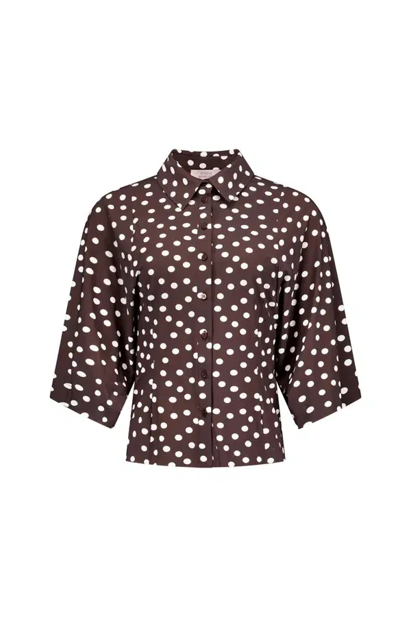 Studio Anneloes Blouse Fabienne dot blou Bruin 1