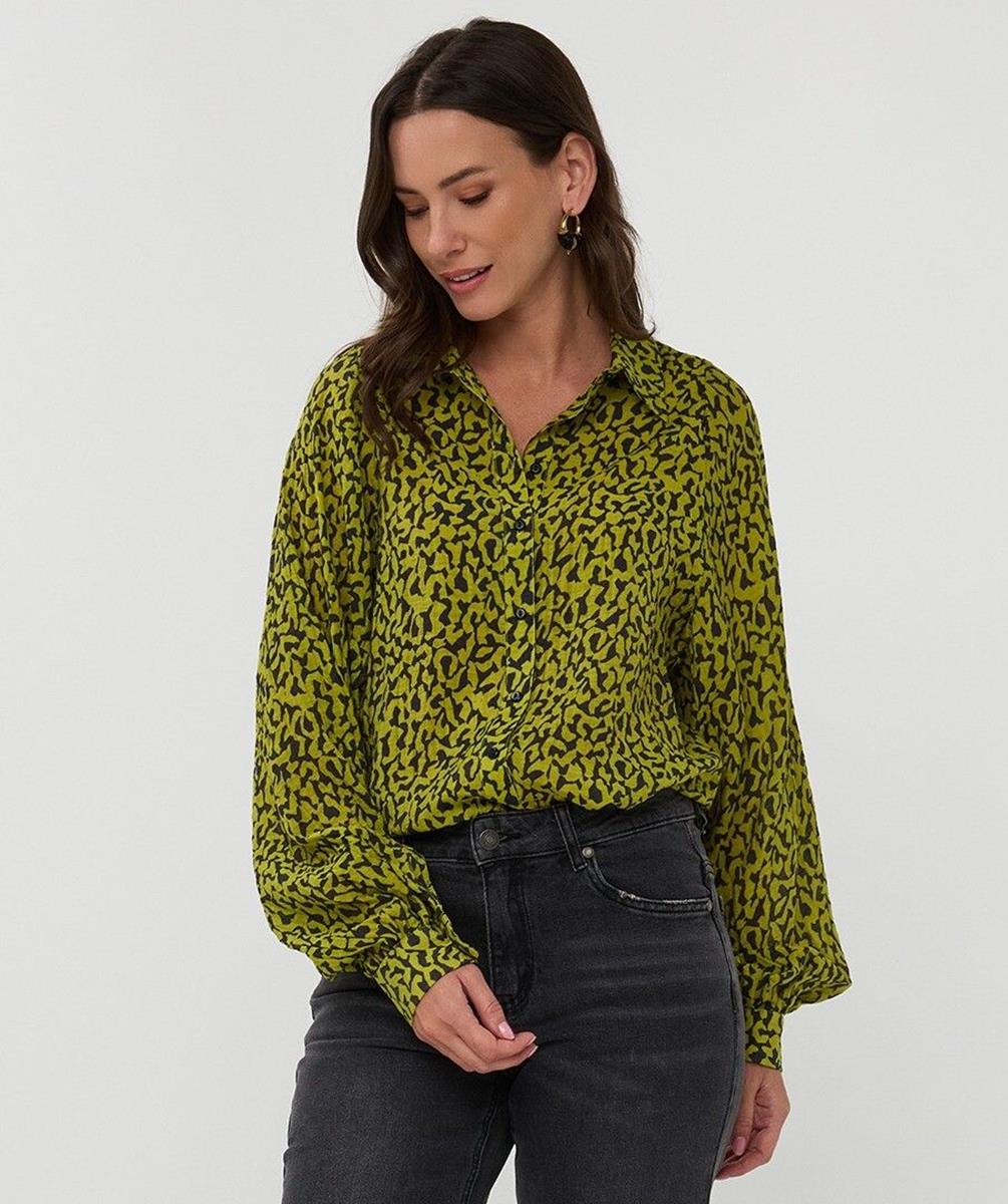 EsQualo Blouse F25.10543 Groen 1